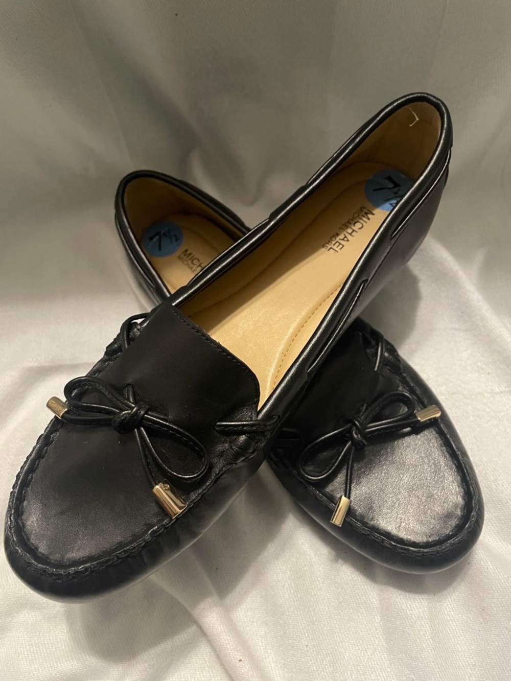 MICHAEL Michael Kors Black Leather Moccasin Loafers